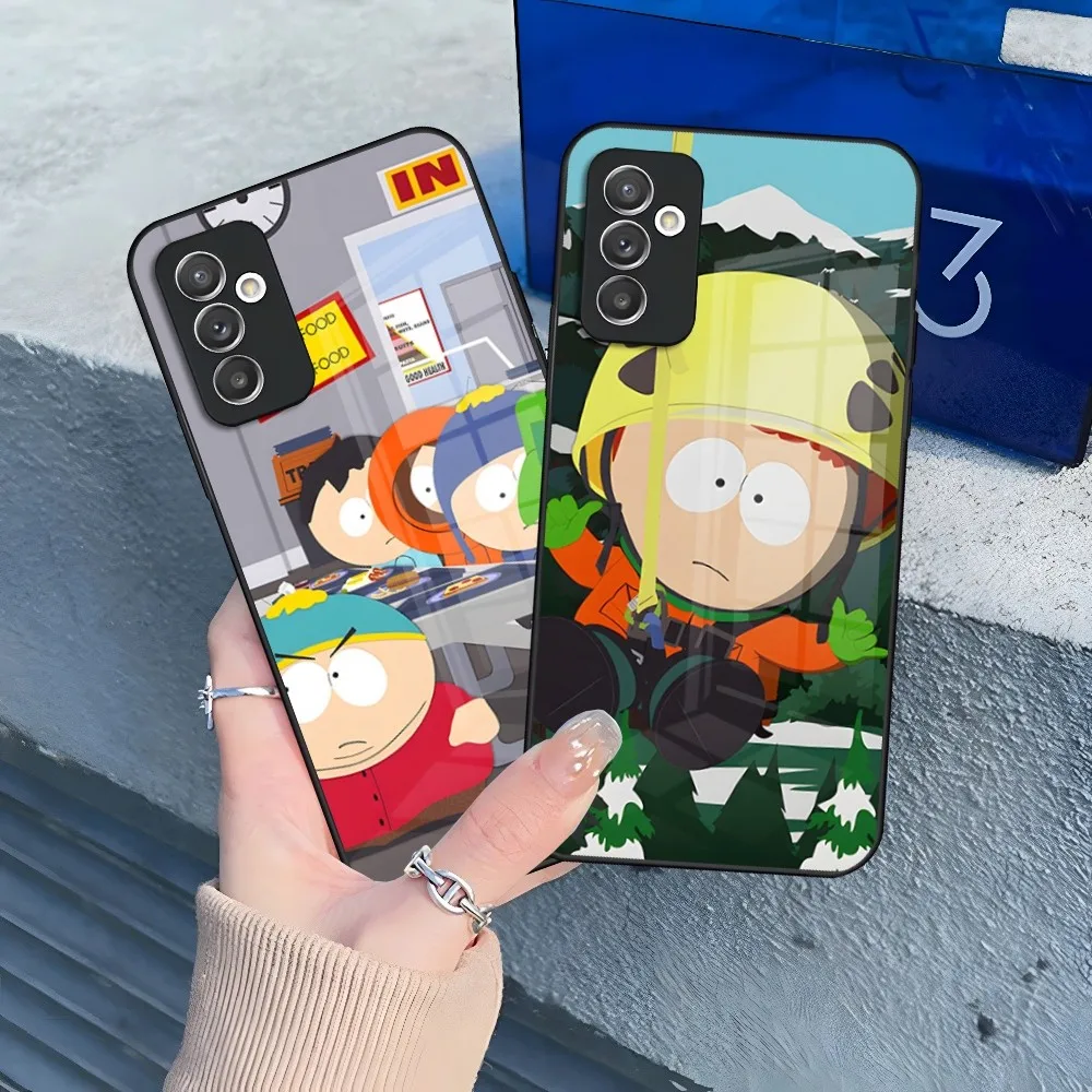 Cartoon S-south Parks Phone Case for Samsung Galaxy S24 S23 S22 S21 S20 A24 A34 A54 A53 Note20 M54 Fe Ultra Plus Glass