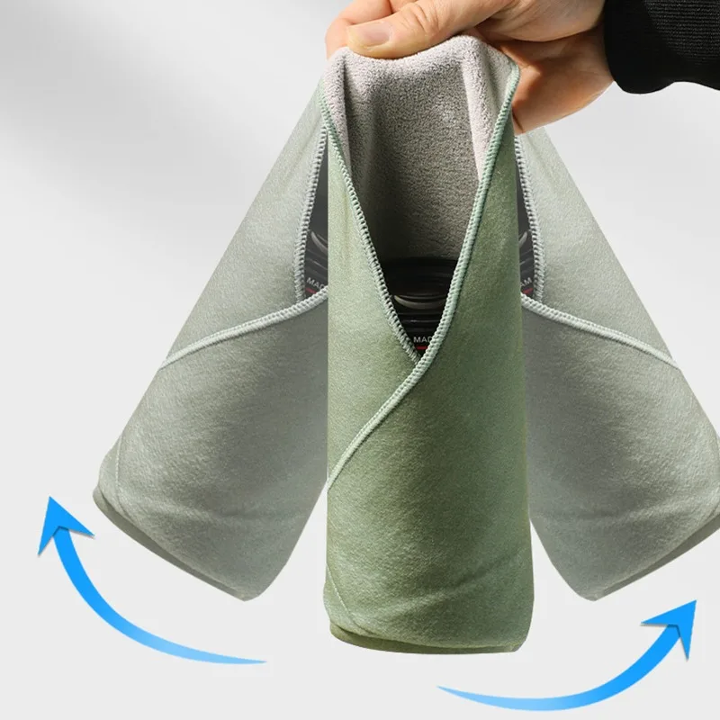 حقيبة تخزين الكاميرا ذاتية اللصق قابلة للطي من القماش القطيفة المضادة للخدش للتصوير الفوتوغرافي كاميرا واقية من القماش الناعم