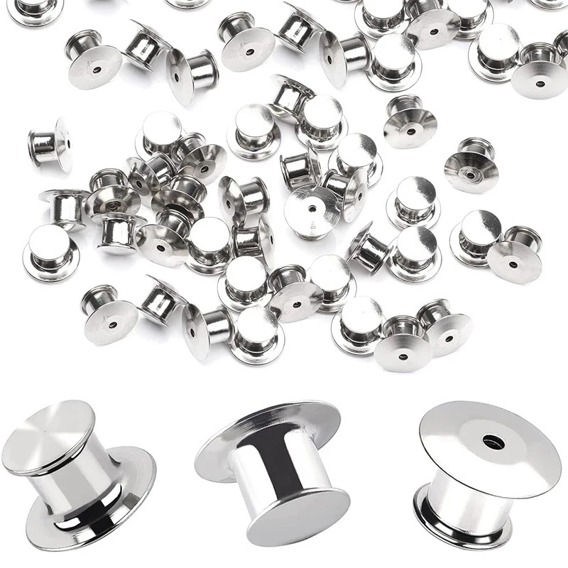 10Pcs Metal Locking Pin Back Locking Pin Keeper Clasp DIY Backing Brooch Lapel Safety Hold Lock Jewelry Making Accessories