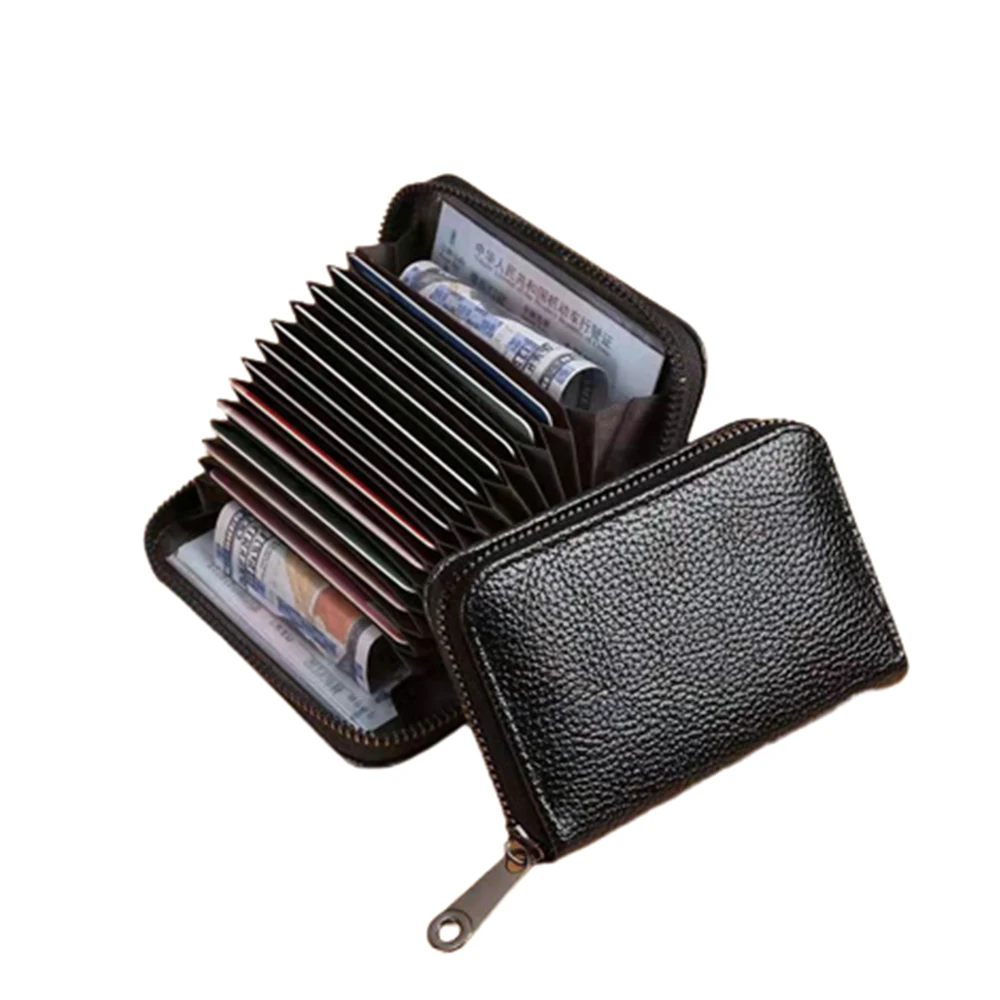 

Business Card Holder Fashion Women Men PU Leather Credit Card Wallet Bag Zipper Credit/id/bank Multi-card Slot Card Case Coin Pu