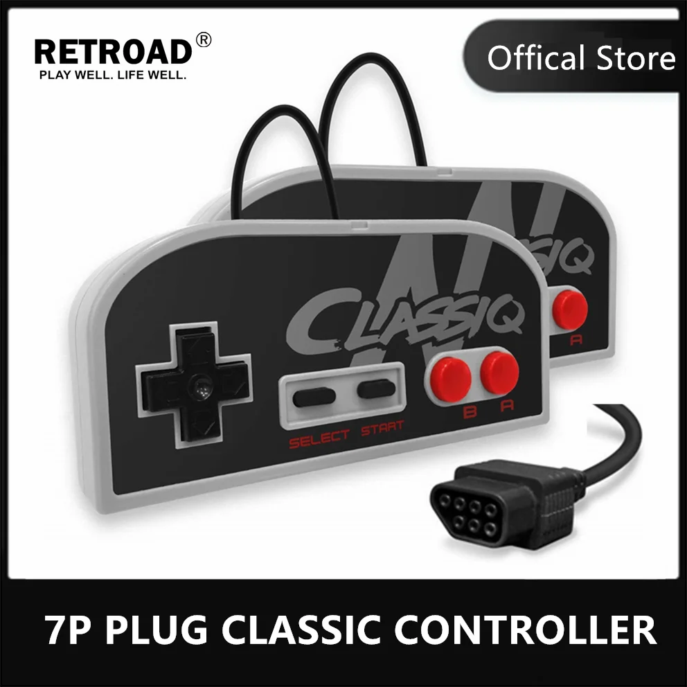 Classic Game Controller 7P 9P Plug Compatible 8Bit Nintendo Entertrainment System For FC Video Game Console Thick Cable Game