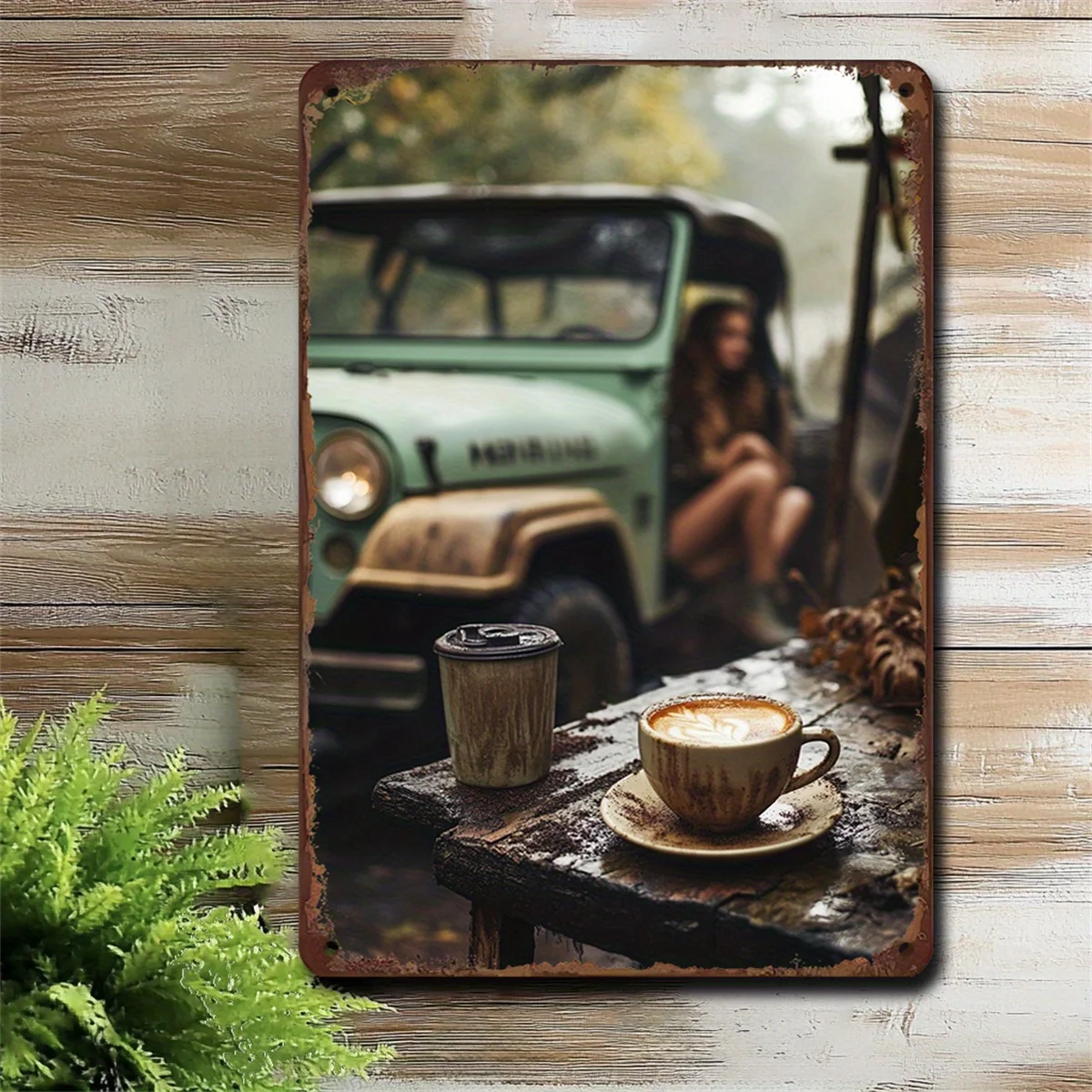 Rustieke koffie metalen ijzeren bord vintage café-stijl ijzeren wanddecoratie voor keukenbar en terras espresso kunst decor 8x12 inch