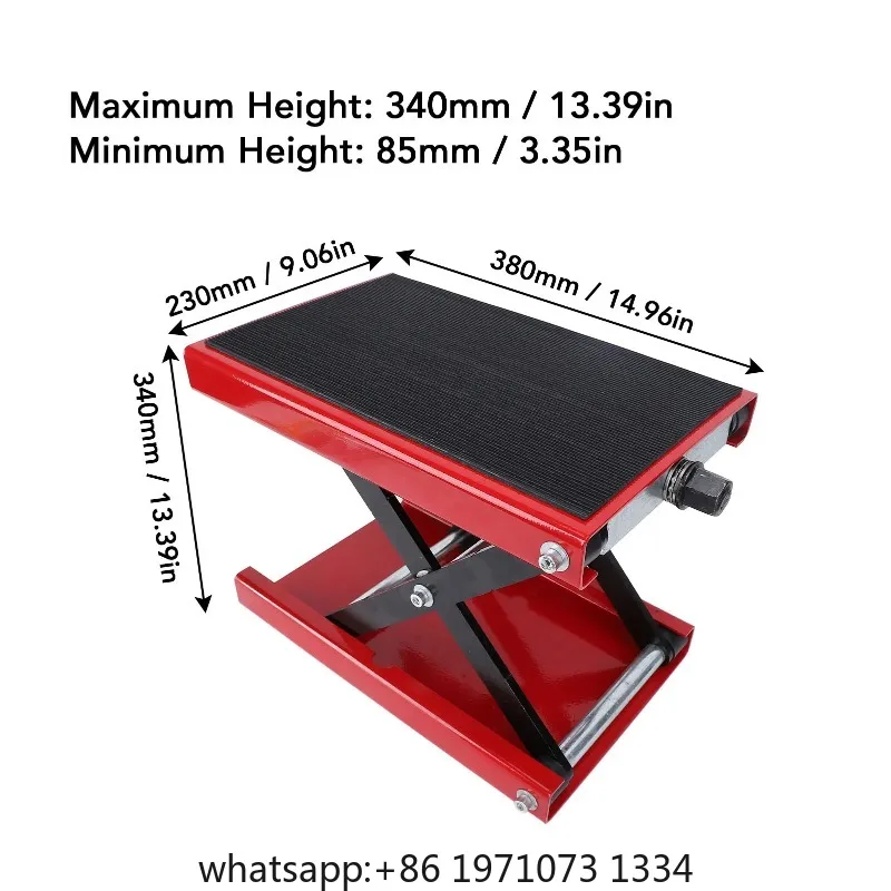 Lift Scissor Jack 3.35 to 13.39in Motorcycle Jack Motorcycle Adjustable Height Foldable 500kg Capacity Motorbike Jack Stand