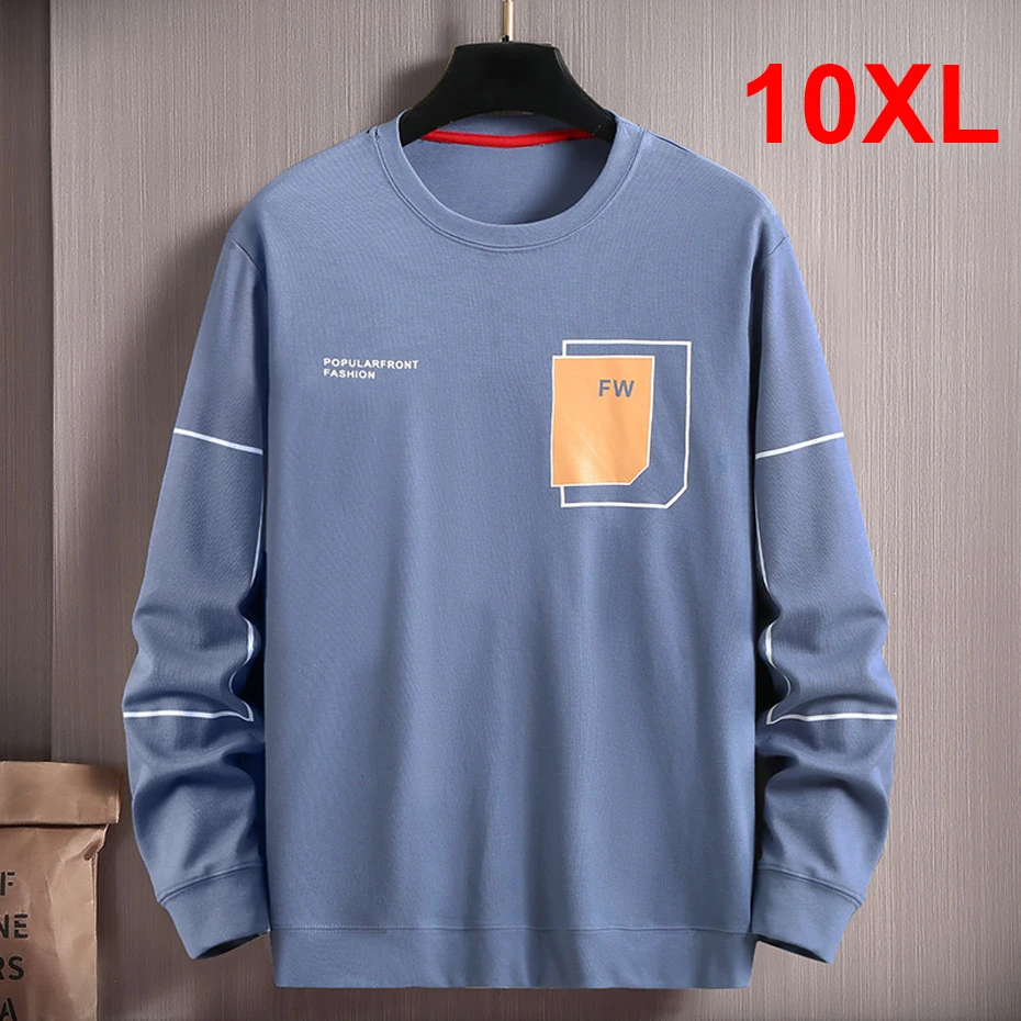 

Plus Size 8XL 10XL Sweatshirt Men Big Size Pullover Autumn Spring Sweatshirts Male Green Blue Hoodies