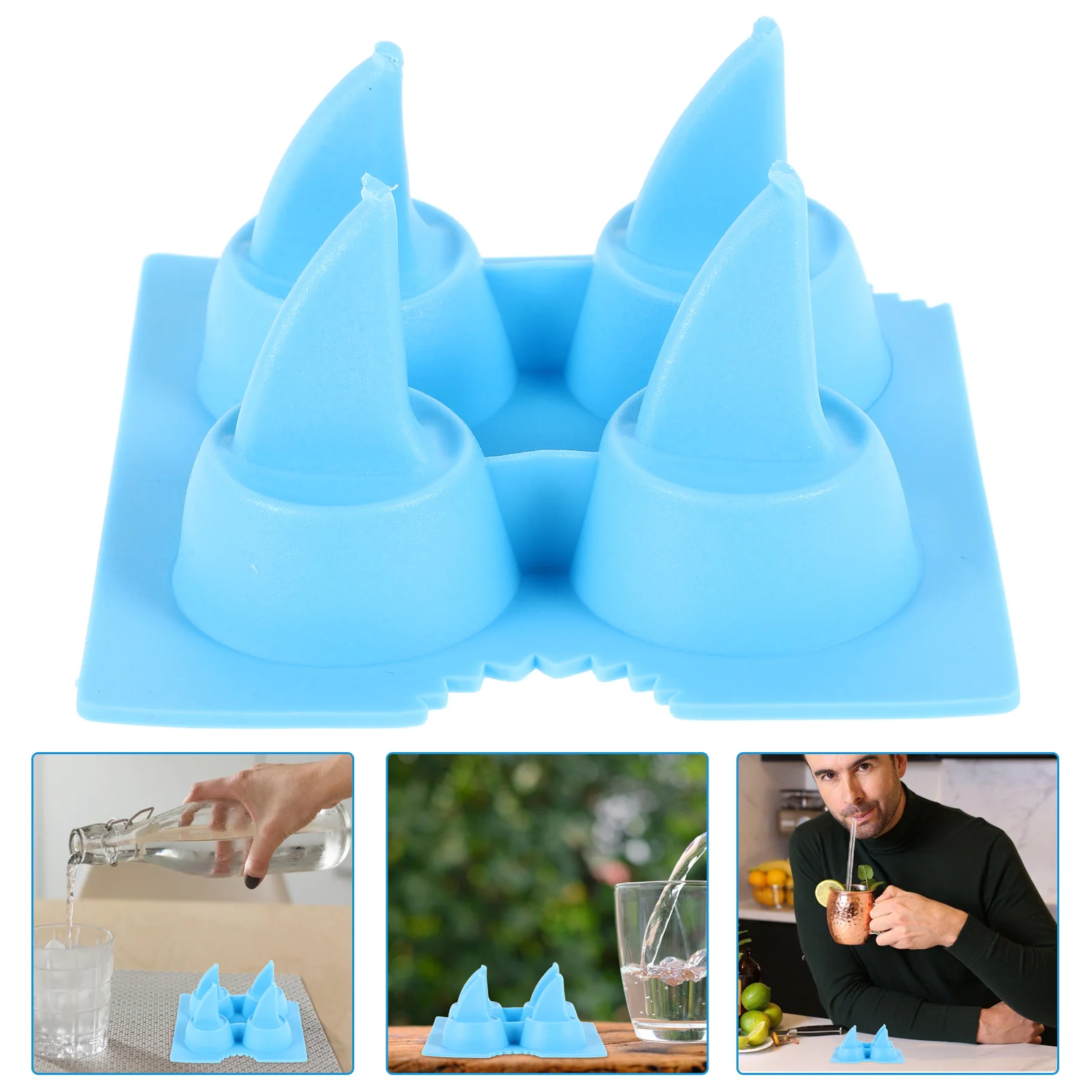 

Shark Fin Shaped Tray Flexible Silicone Mold For Ice Cubes Pudding Jelly Chocolate Making Kitchen Bar Tools Ice Maker