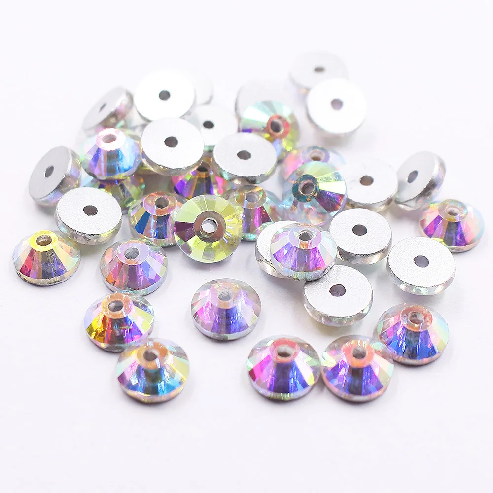 100 stücke 3mm-6mm auf Strass steinen nähen Kristalle trimmen Stoff Glasperlen Steine Handwerk Nähen Strass steine für Kleidung Dekoration Edelsteine – Detail 5
