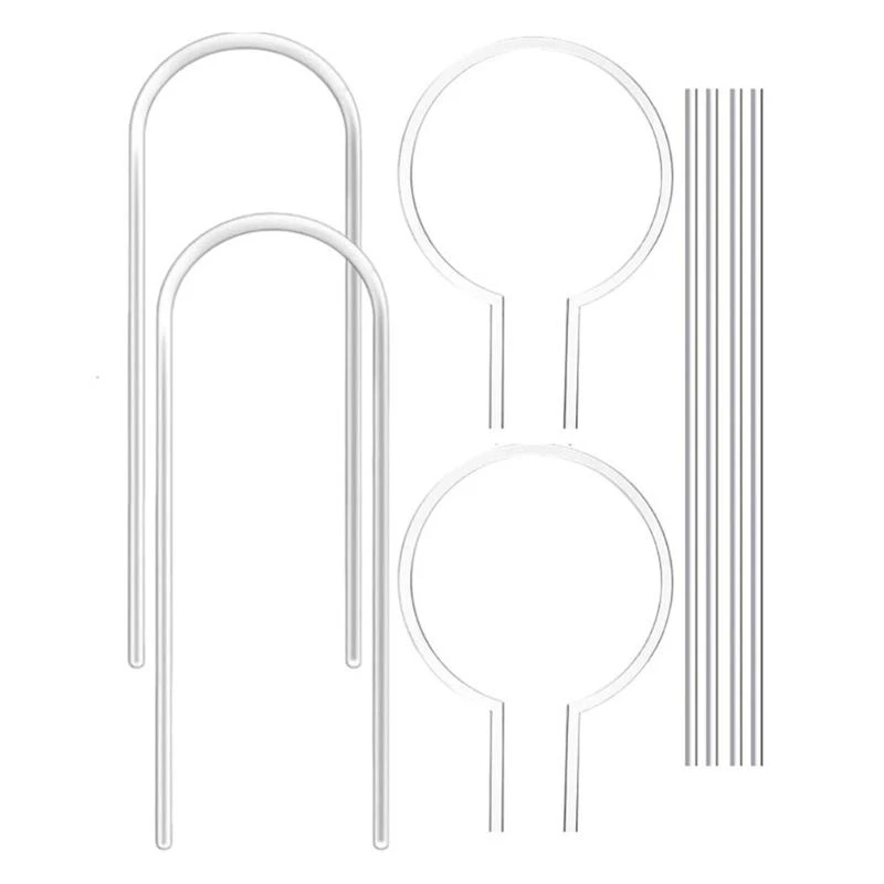 Pack of 8 Acrylic Plant Support Stands Modern U Shaped Circular Design for Indoor Outdoor Garden Decoration and Flower Pot