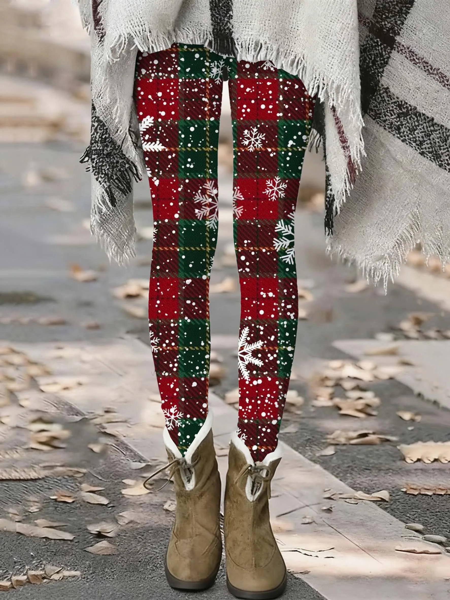 Christmas Santa Claus Women's Leggings 3D Printed Trousers Polyester Stretch Elastic Waist Fall Winter Festival Streetwear