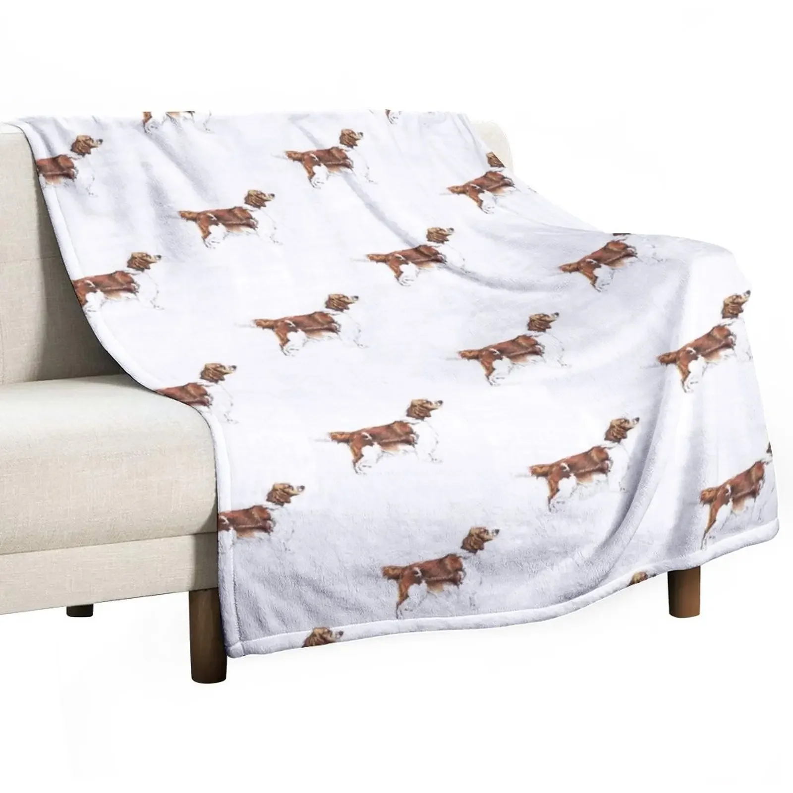 

Welsh Springer Spaniel Dog Breed Show Stack Stand Throw Blanket Decorative Sofas Polar Blankets