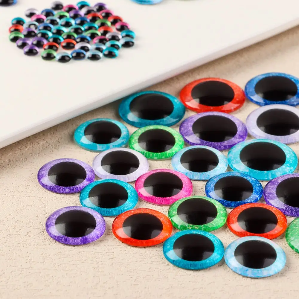 50PCS 6/10/16/20/25mm Craft Jewelry Findings Puppet Round Eyes Cabochon Flat Eyeballs Glass Doll Eyes Toys Accessories