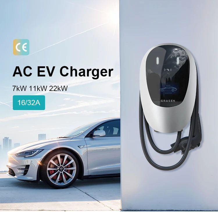 

7kW 11kW 22kW Electric Car EV Charger Type2 Type1 GBT OCPP1.6J IK10 IP55 Commercial AC EV Charging Station with APP Control