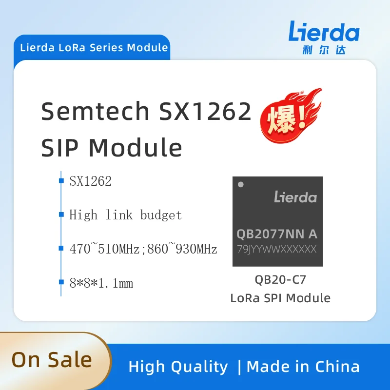 Lierda LoRa SPI Sip Modul  QB20series SX1262 RF LoRa FSK
