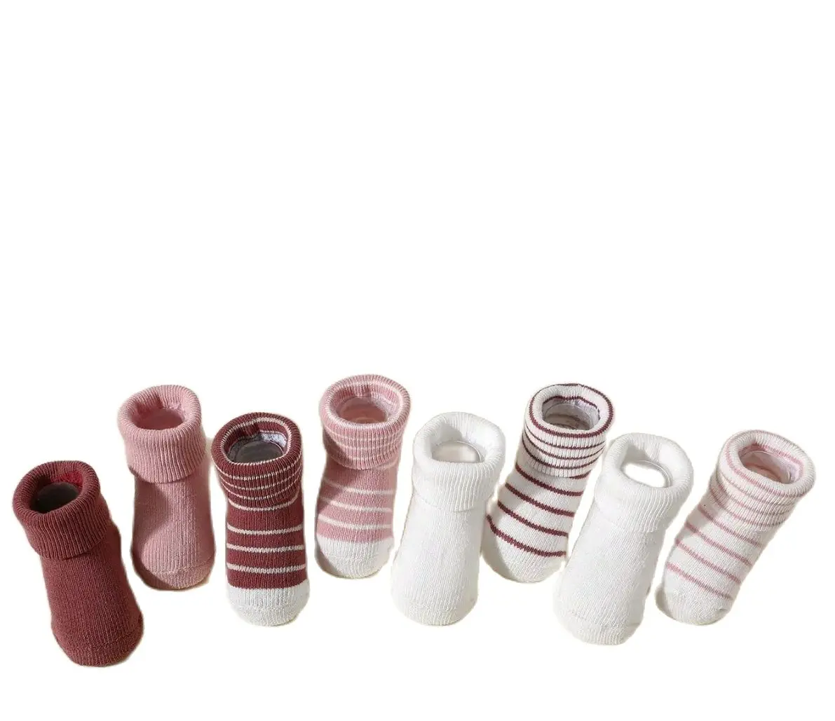 4 أزواج من جوارب الأطفال من عمر 0 إلى 12 شهرًا، جوارب ناعمة مضادة للانزلاق للأولاد والبنات، جوارب كاحل لطيفة للأطفال حديثي الولادة للربيع والخريف #3