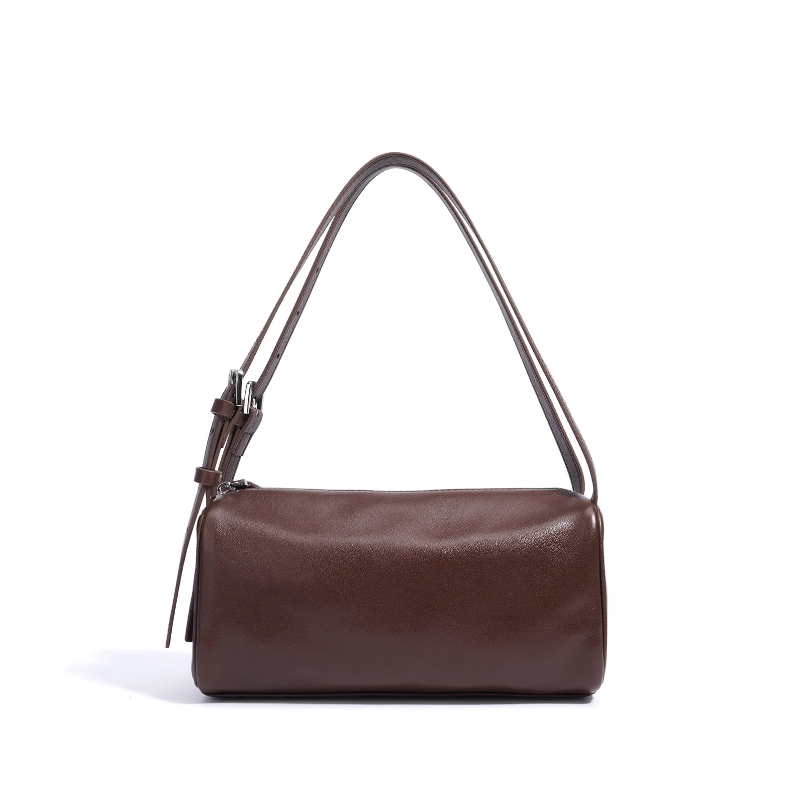 

Genuine leather underarm bag 2025 new niche design top layer cowhide cylindrical handbag fashion lady one-shoulder crossbody bag