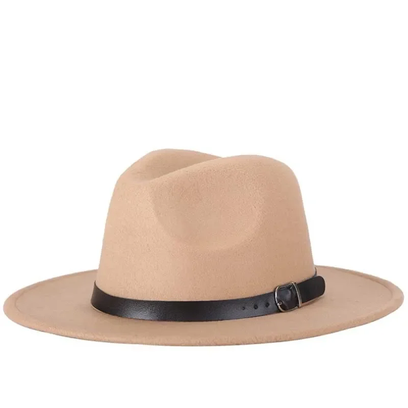 

2025 new Fashion men fedoras women's fashion jazz hat summer spring black woolen blend cap outdoor casual hat X XL