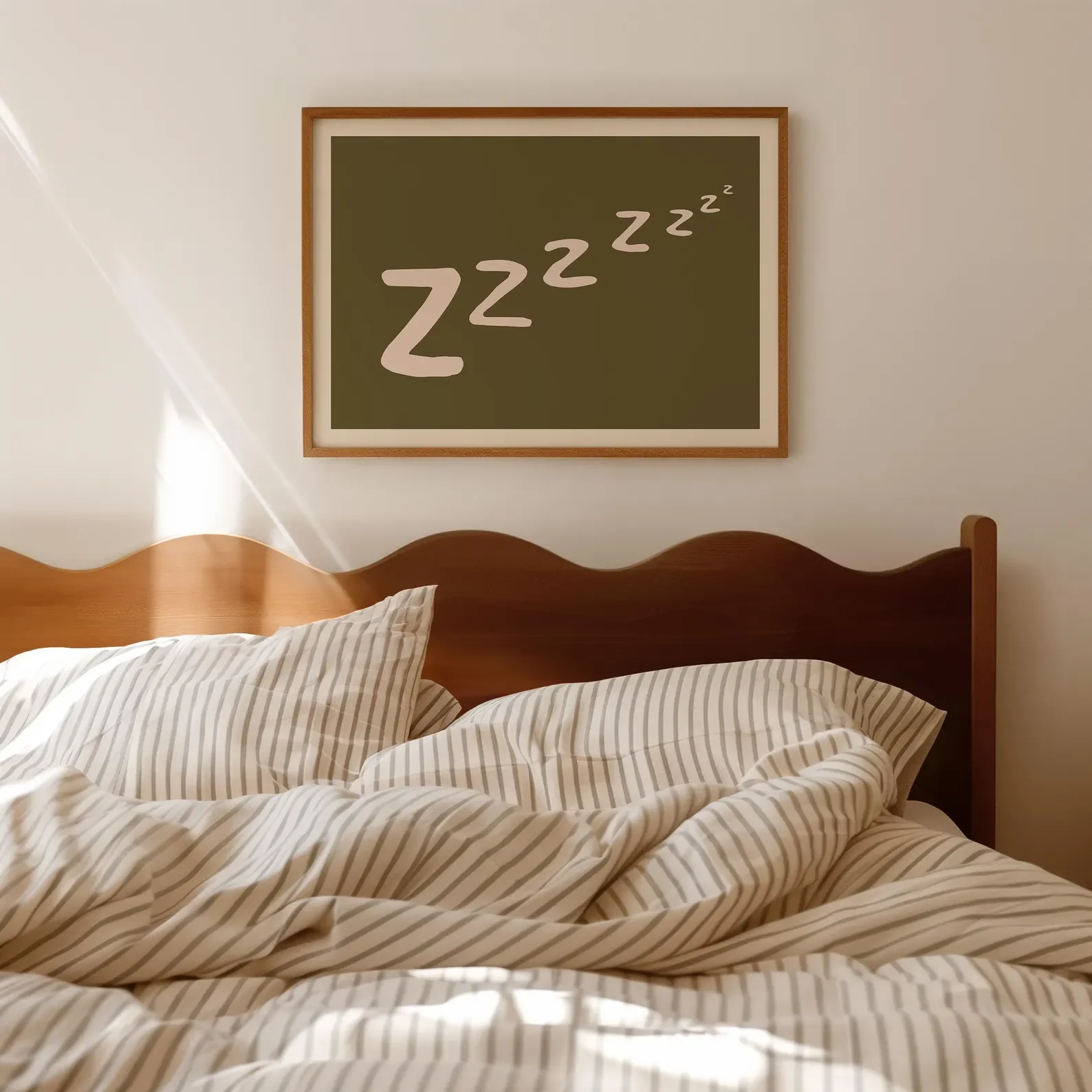 Sleepy Zzz Giclée Print: Modern Bedroom Wall Art to Elevate Your Sleep Space with Playful, Minimalist Charm