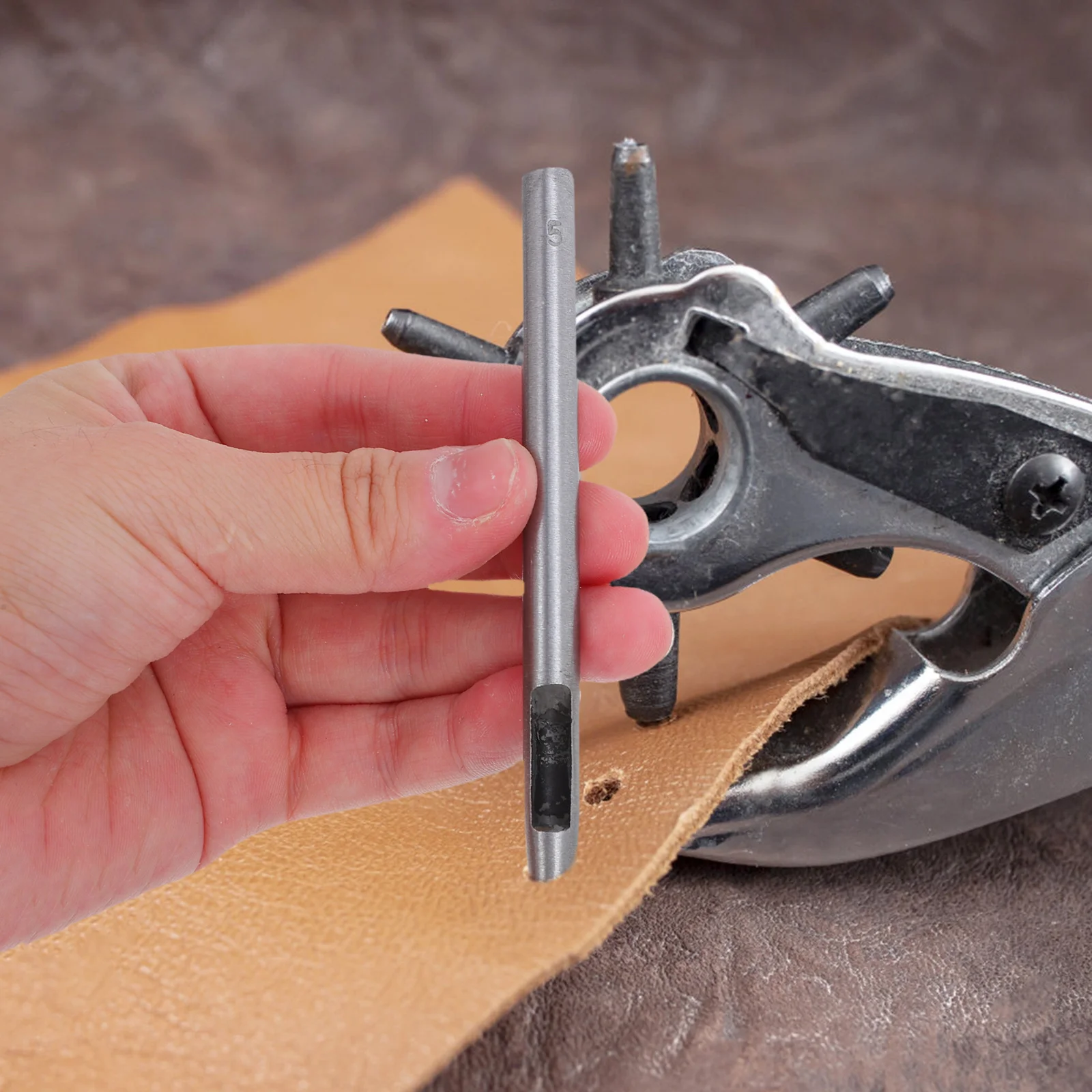 

8pcs Hole Tool Set 1.5-5Mm Round Hollow Punch Cutter For Belts Watch Bands Diy Crafts Leatherworking Circle Punch Kit