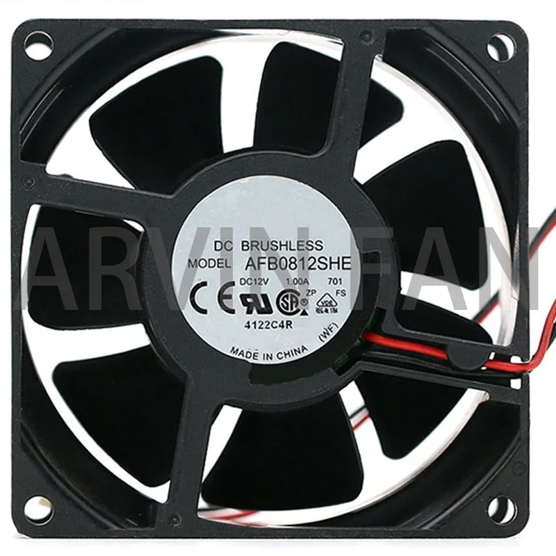 AFB0812SHE 8038 8CM 12V 1.0A 5000RPM 72.26CFM Powerful Dual Ball Cooling Fan 80*80*38mm