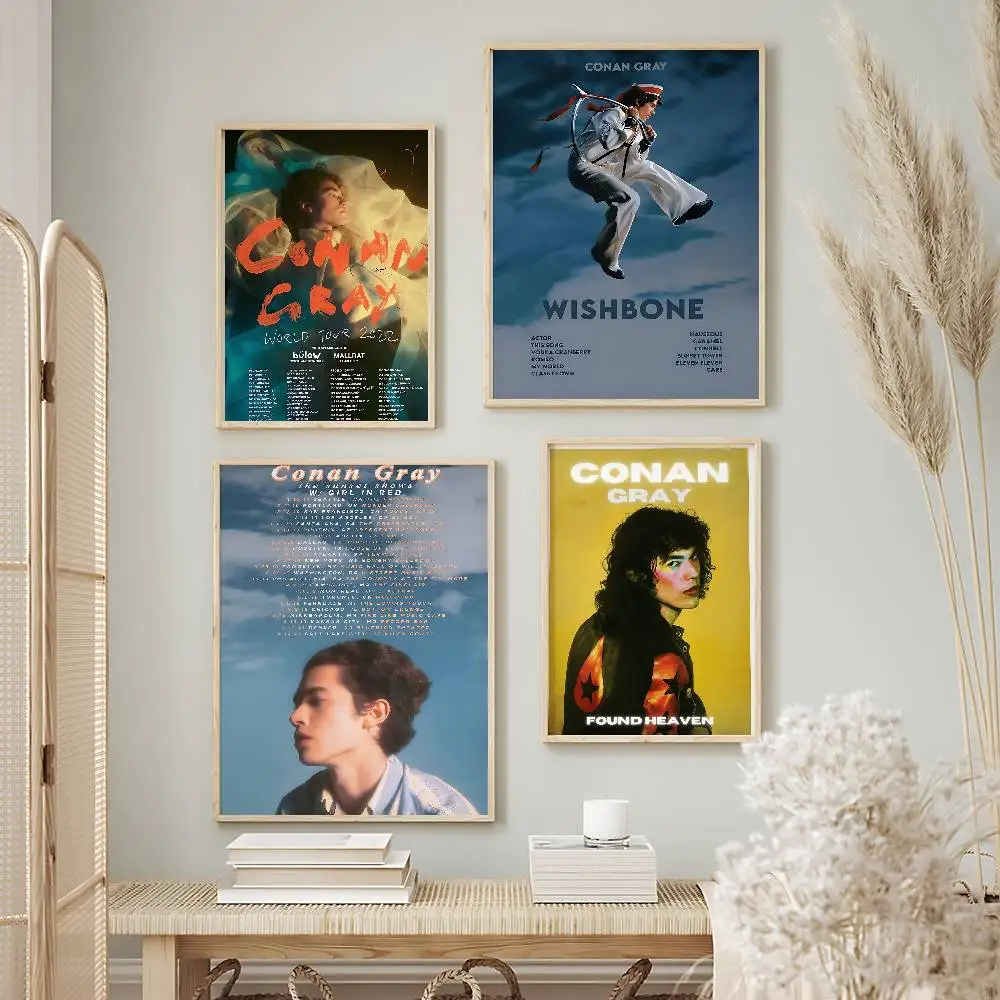 Trending Singer Conan Gray Posters Premium Self-Adhesive No Residue Wall Sticker for Home Office Bar Decor
