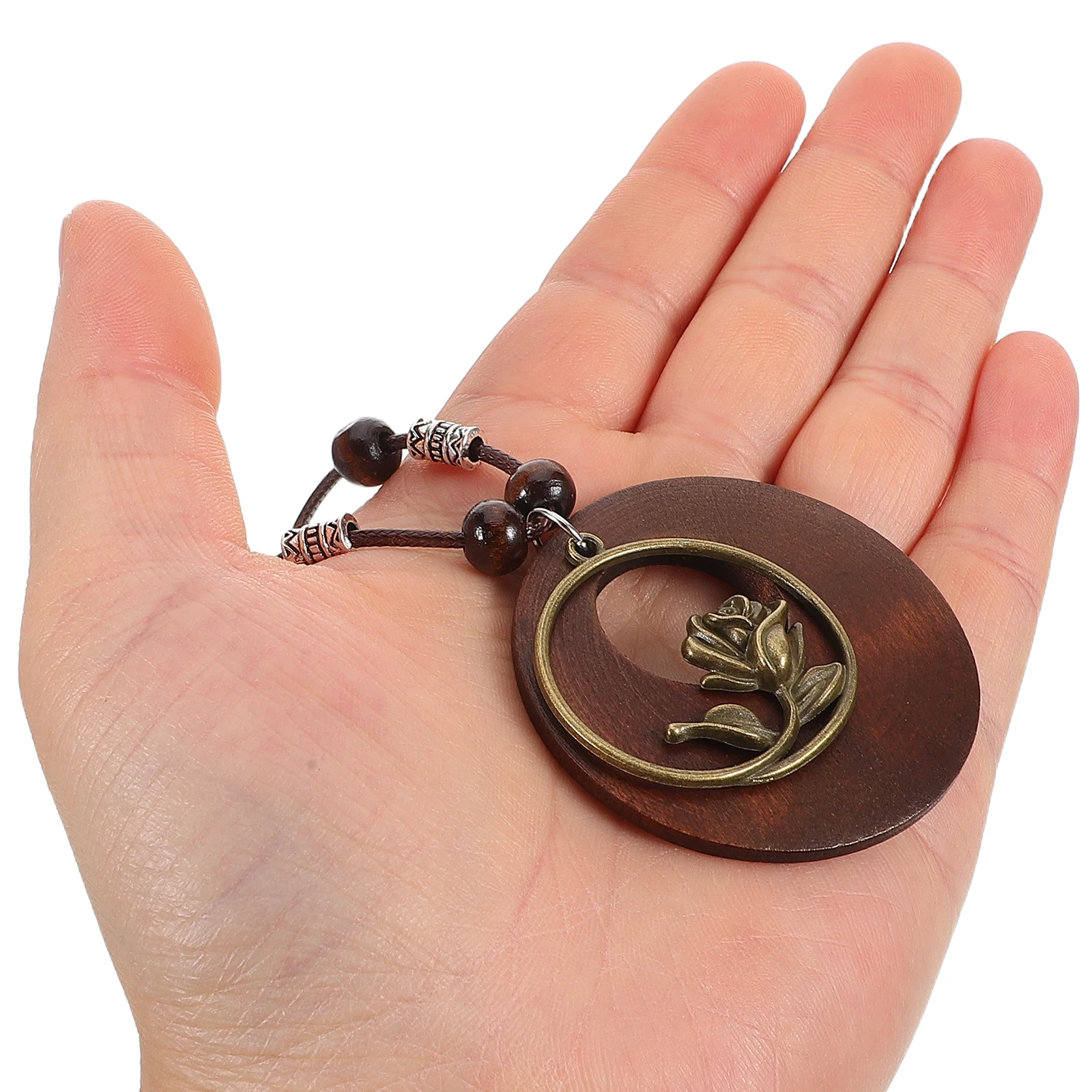 

2Pcs Long Vintage Necklace for Women Rose Pendant Hollow Floral Design Ethnic Bohemian Chain Sweater Shawl Accessory Fashion