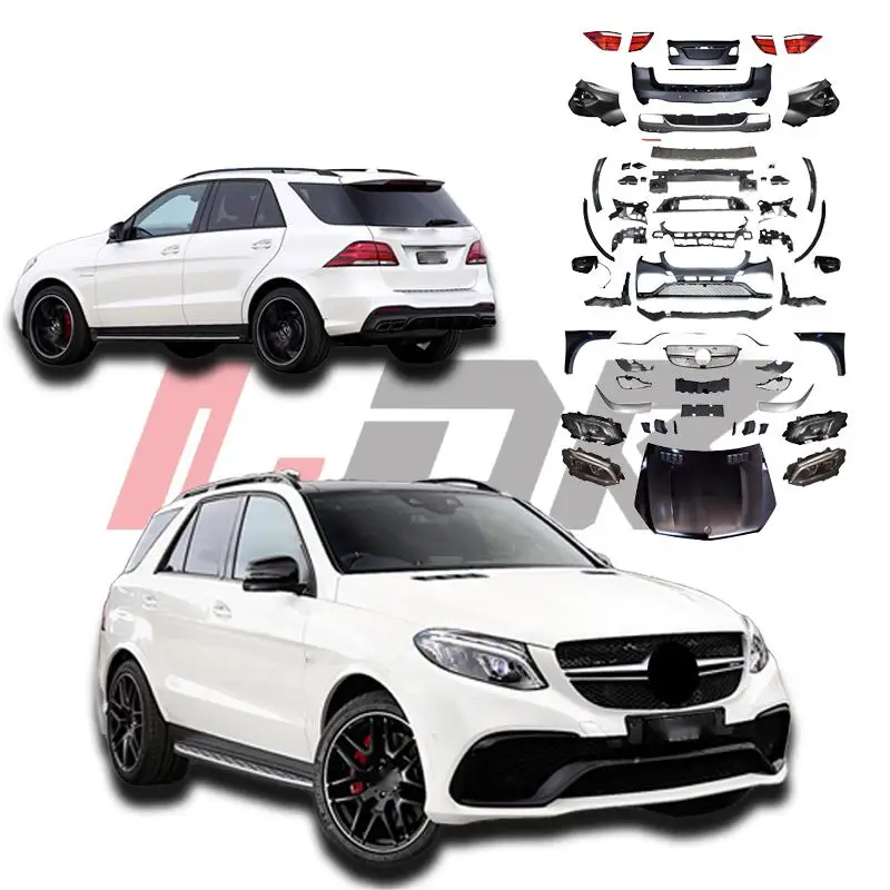 Bodykit For Mercedes Benz ML Class W164 to W166 GLE63 High Efficiency body Kit Facelift Front rear Bumper High Quality headlight