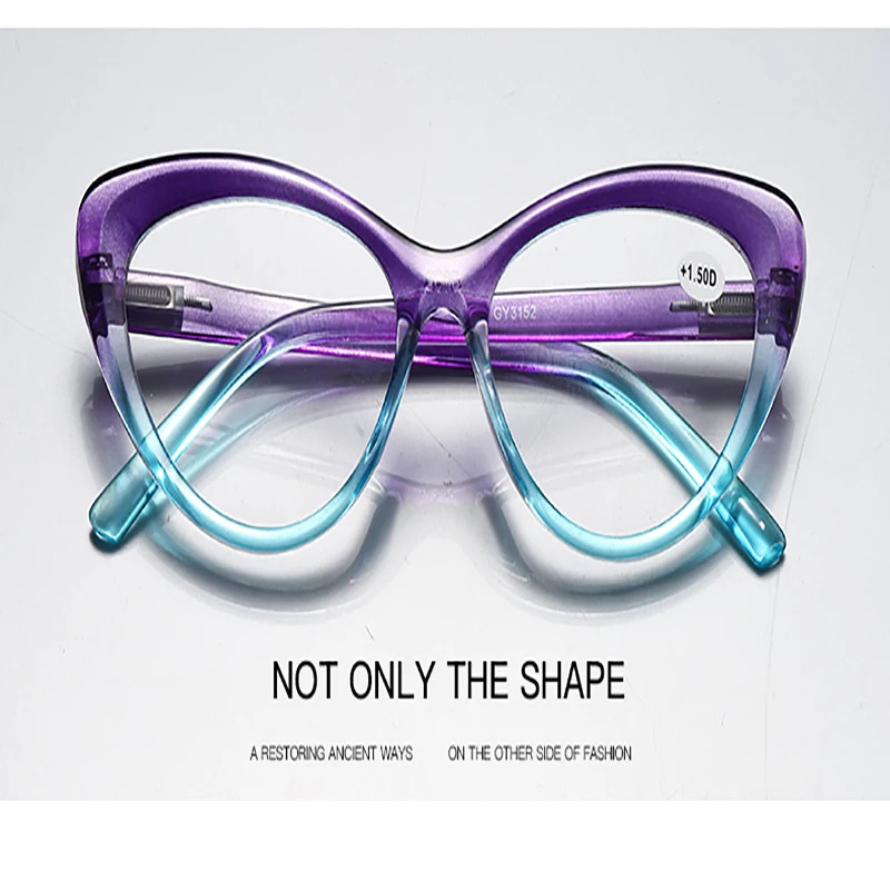 2024 Schmetterling Presbyopie Frauen Brille lila grün Katzenauge Lesebrille Rahmen blaues Licht blockierende Lesebrille für Männer – Detail 4
