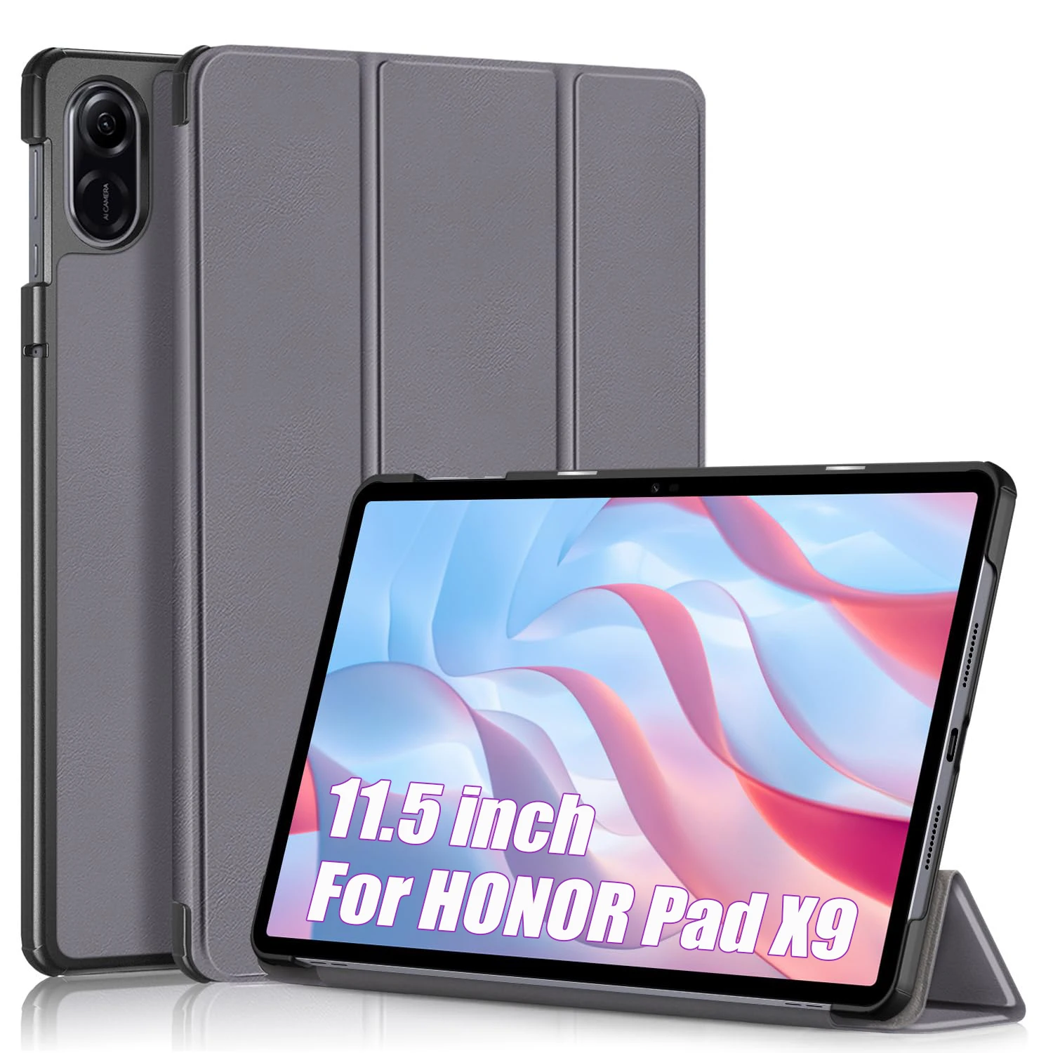 Case for HONOR Pad X9 11.5 Inch Tablet Light Thin Tri-Folding Stand Leather Tablet Cover For Honor Pad X9  2023 11.5