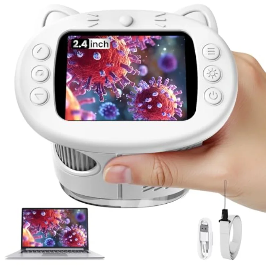 

Microscope for 2.4 Inch Digital Microscope with 1000X Magnification Handheld Camera Mini Pocket Magnifying Glass Educational Ch