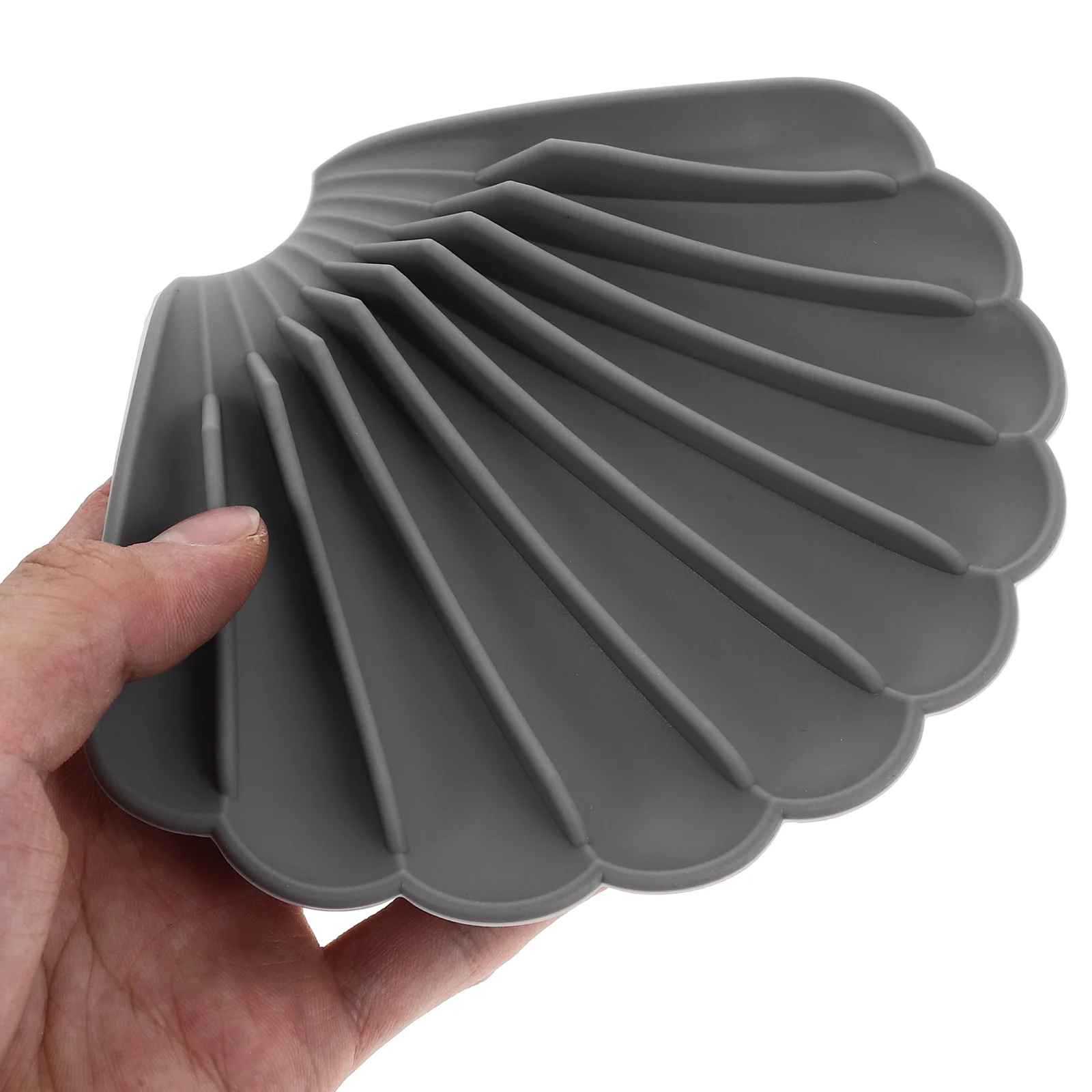 

2Pcs Shell Soap Dish Silicone Self Draining Soap Holder Bathroom Kitchen Cleaning Sponge Storage Tray Bathroom Supply