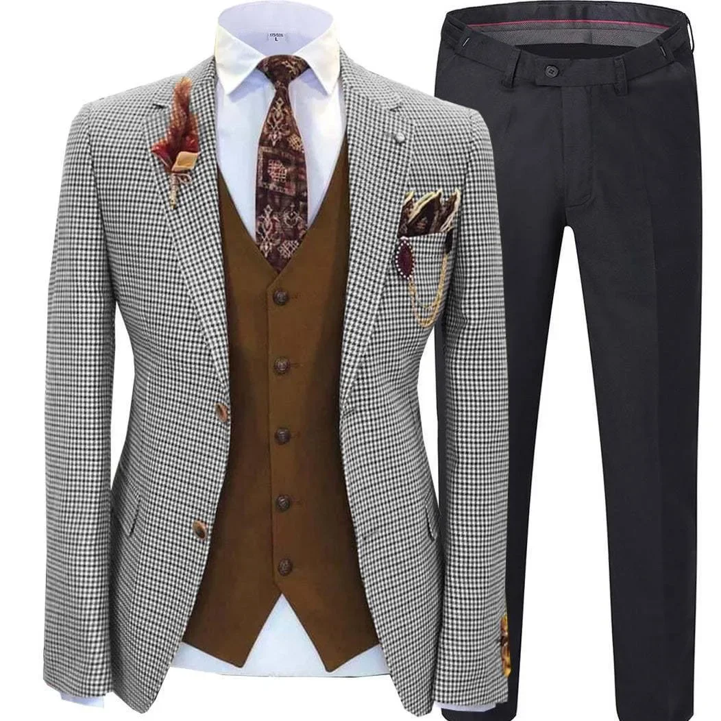 O624High-end-traje de vestir para hombre, a rayas, seis botones, informal, 2 piezas