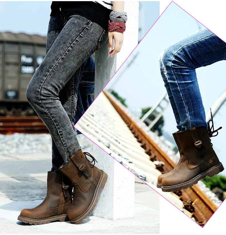 Kowm Wanderschuhe Frauen wasserdichte Outdoor-Stiefel Jagd schuhe taktische Schuhe Wüste Männer Knöchel Turnschuhe Leder High Top Stiefel – Detail 20