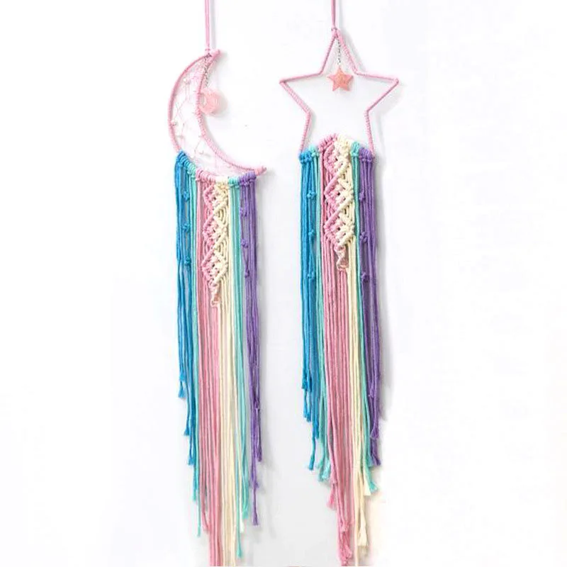 

Macrame Wall Hanging Tapestry With Rainbow Tassels Hand Woven Nordic For Living Room Bedroom House Art Decor Boho Decoration