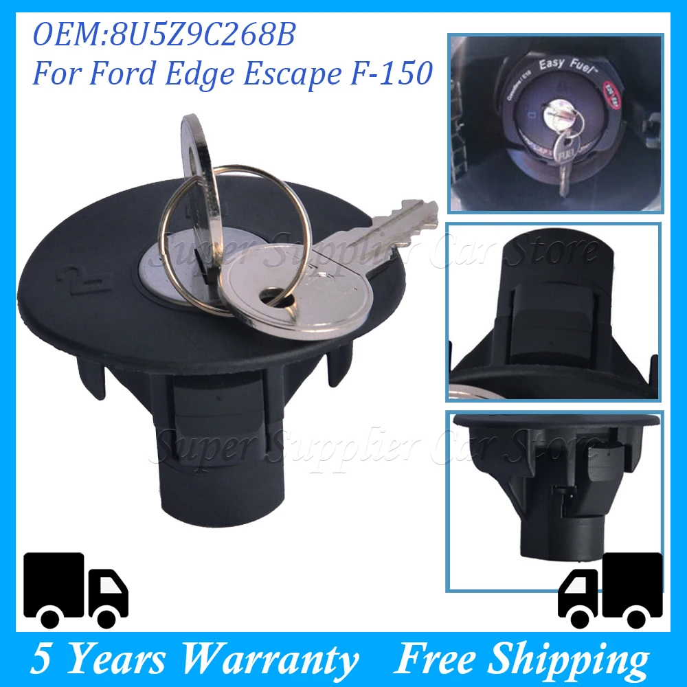 For Ford Focus F150 Explorer Escape Mustang Fusion Lincoln MKT Locking Fuel Tank Cap with Key 8U5A9C268AC 8U5Z9C268B