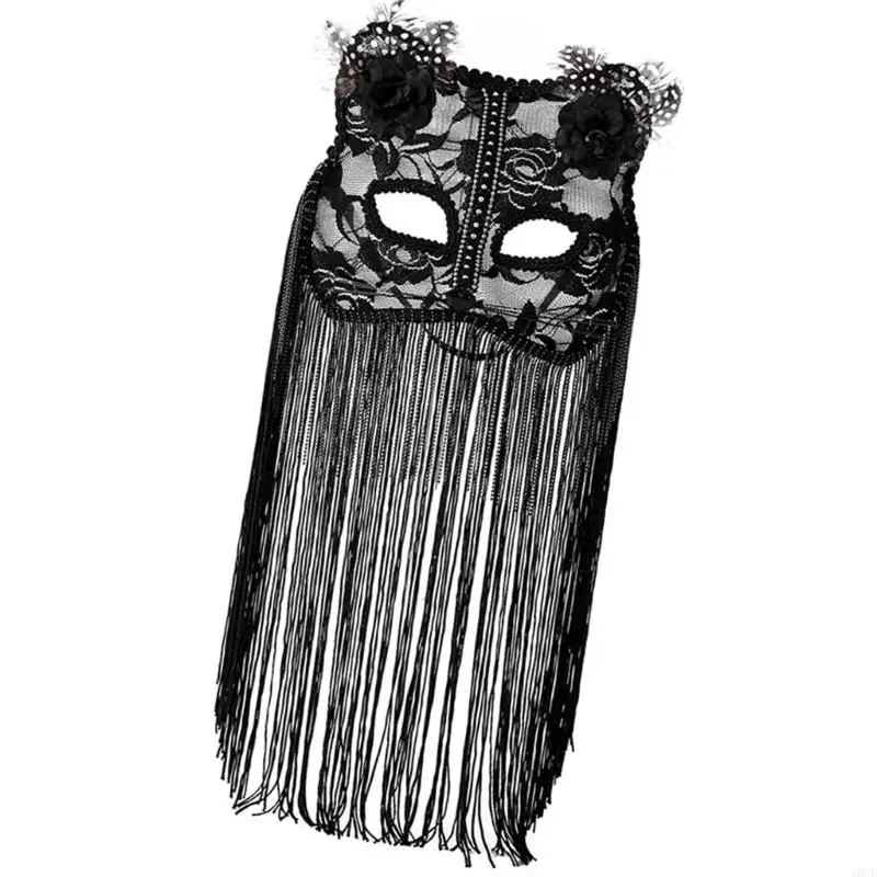 Maschera maschera maschera a metà facciata eyemask foxes gatti maschera con velo delle nappe