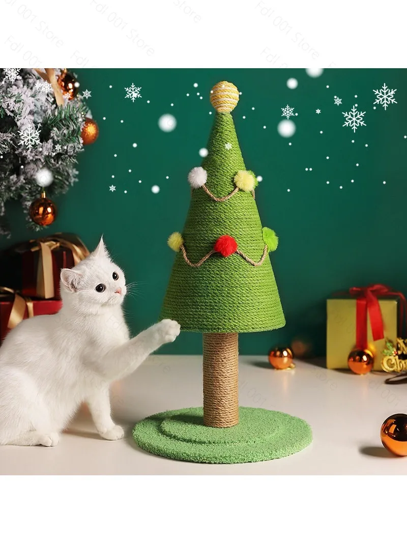2026 Christmas cat climbing scratching board cute design cat scratching tree frame wear resistant sisal cat scratching toy