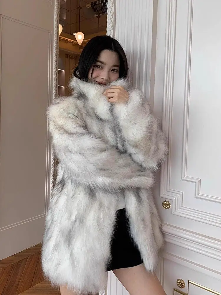 

Autumn Winter Y2K Vintage Faux Fur Coat Women Casual Sweet Loose Thicken Warm Cardigan Female Elegant Sweet Fashion Jacket New