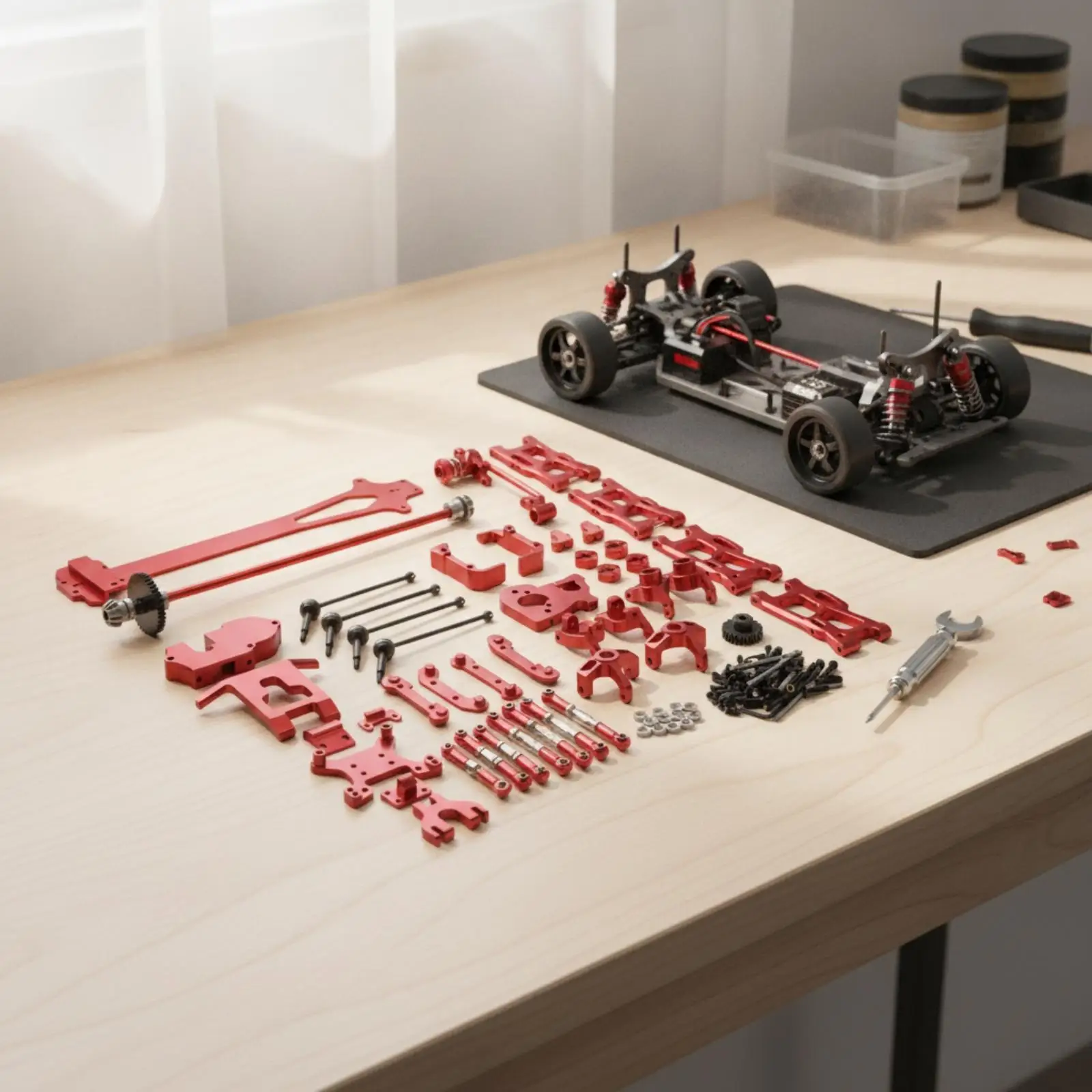 Metal Kit 1:12 Scale Upgrade Part Kit Precision-Machined Front and Rear Arms for Hobbyists, Custom Builds