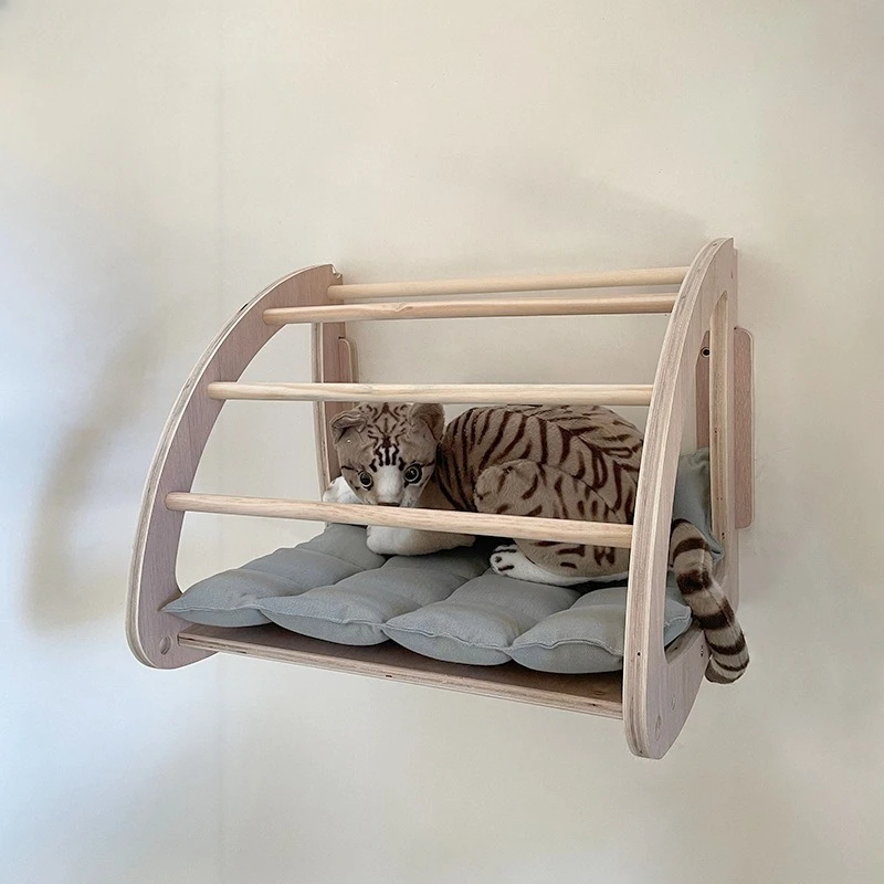 

Cat Nest Cat Climbing Frame Hanging Wooden Wall-mounted Wall Climbing Frame Nest Integrated Wall