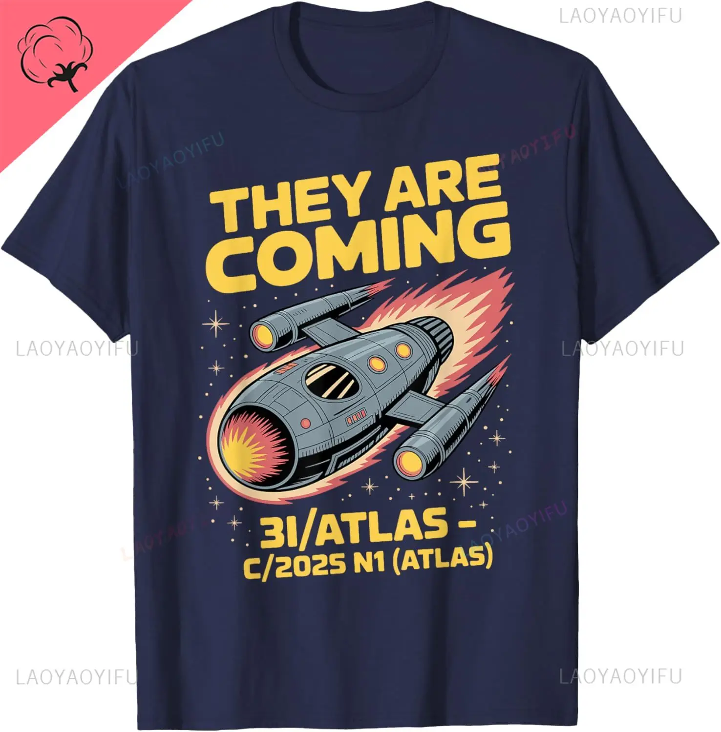 3I/أطلس C/2025 N1 سفينة الفضاء المذنب 2025 مضحك الغريبة وصول تي شيرت Y2k Harajuku القطن قميص قمصان الشارع الشهير #3