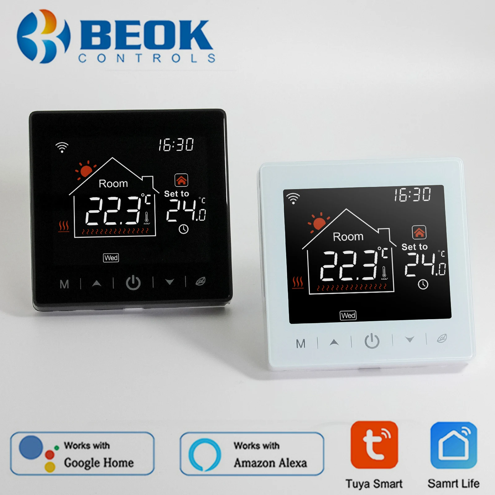 Beok Tuya WIFI Thermostat for Smart Home Water/Electric Floor Heating Warm Underfloor Temperature Controller Alexa Google