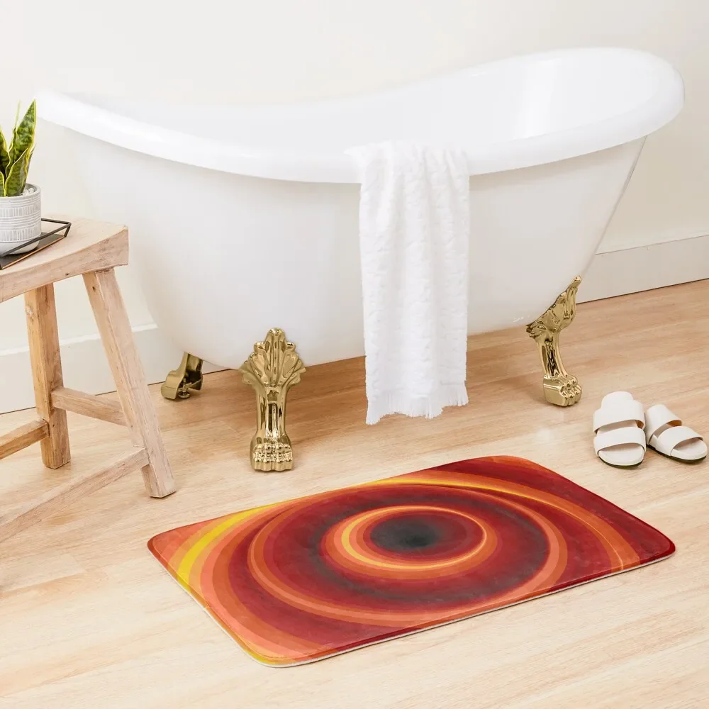 

Hypnotic Orange Vertigo Hole Bath Mat Rugs Living Room Floors For Bathroom Anti-Slip Shower Mat