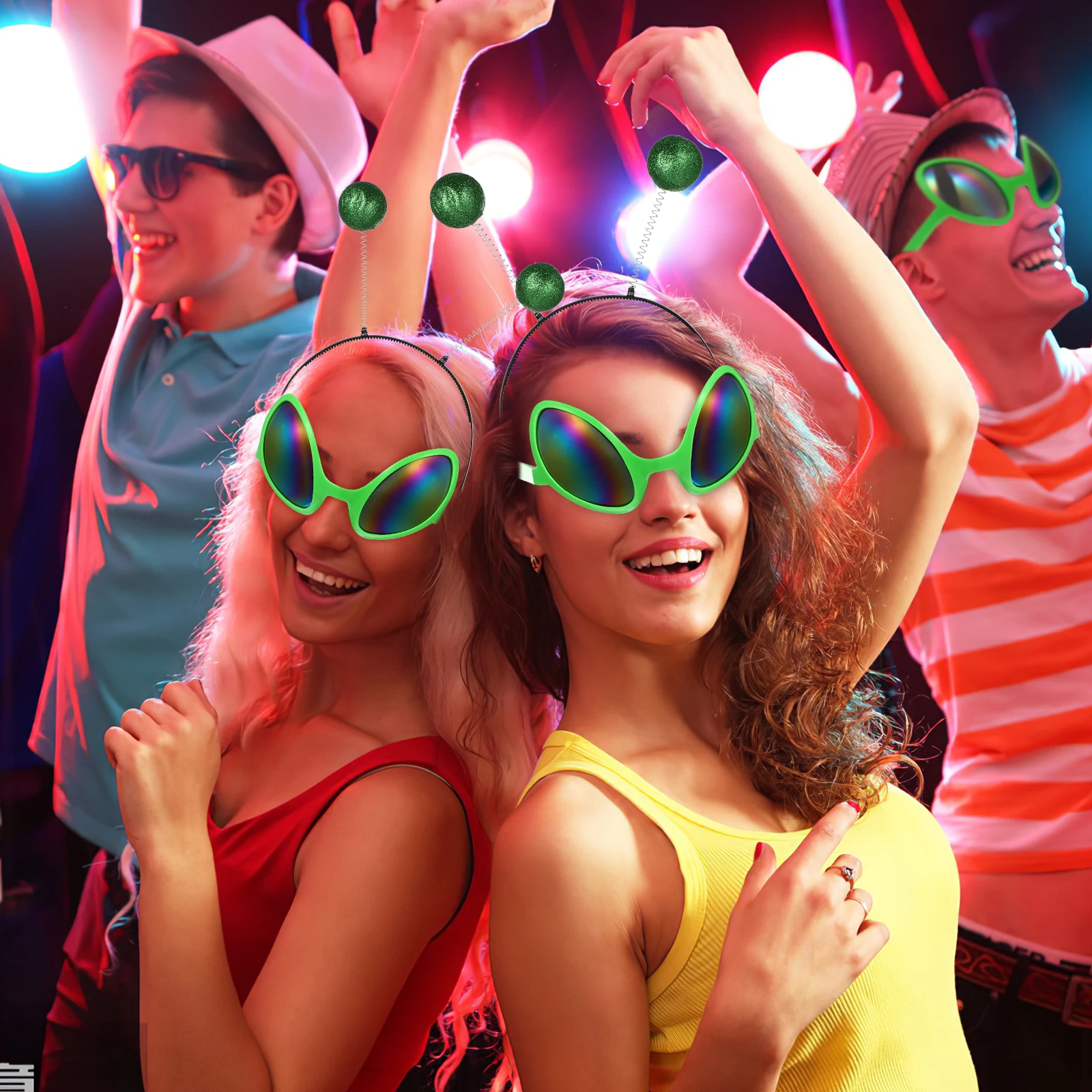 

2pcs Saucer Man Glasses Headband Party Festival Wear Lightweight Costume Accessory Fashion Hair Band Funny Glasses Cosplay