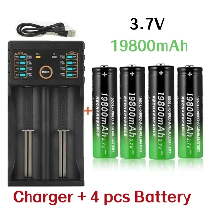 2025 new Rechargeable lithium ion battery for toy models, 18650, 3.7V, 19800mAh, charger, original, best selling.