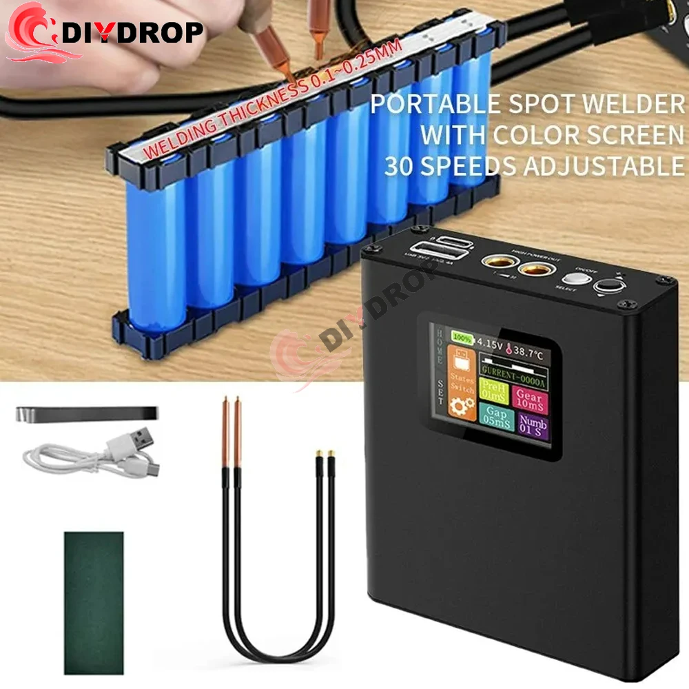 DIY 30 Gears Spot Welder Machine 0.1-0.15mm Nickel Welding Handheld Machine Digital Display Machine for 18650 Lithium Battery