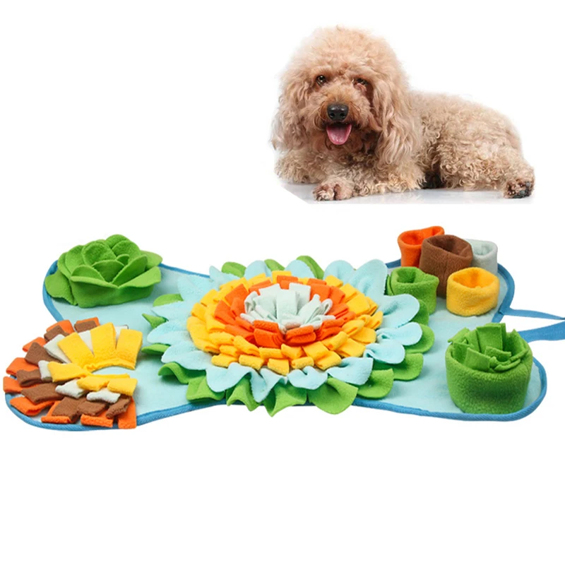 Pet Slowing Feeding Intelligence Blanket, Dogs Snuffle Mat, Pet Food Anti Choking Mat, Cat and Dog Encourages, Foraging Training