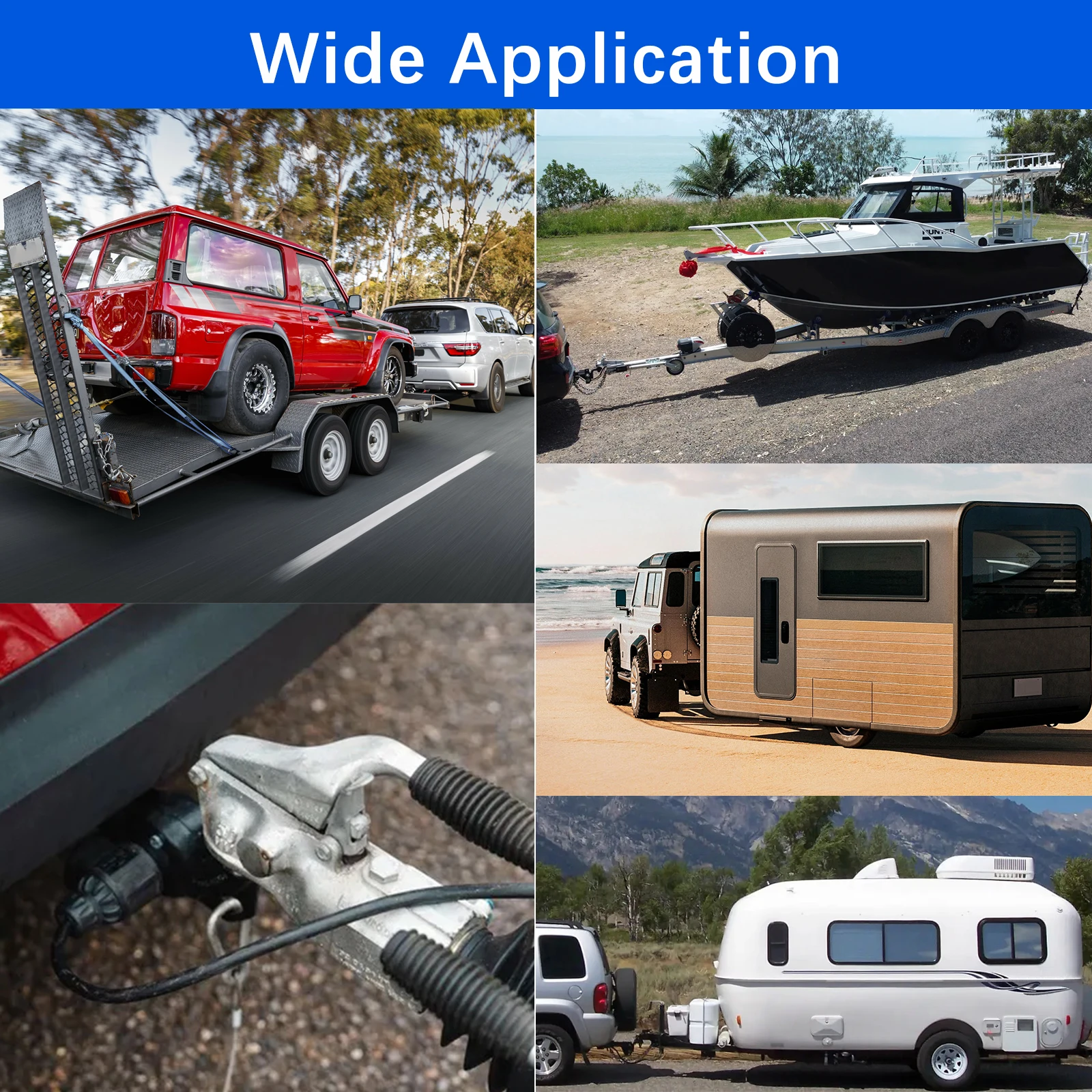 13-pins stekker, voorbedraad voor aanhangwagens, caravans, 3 meter kabelverlengconnector