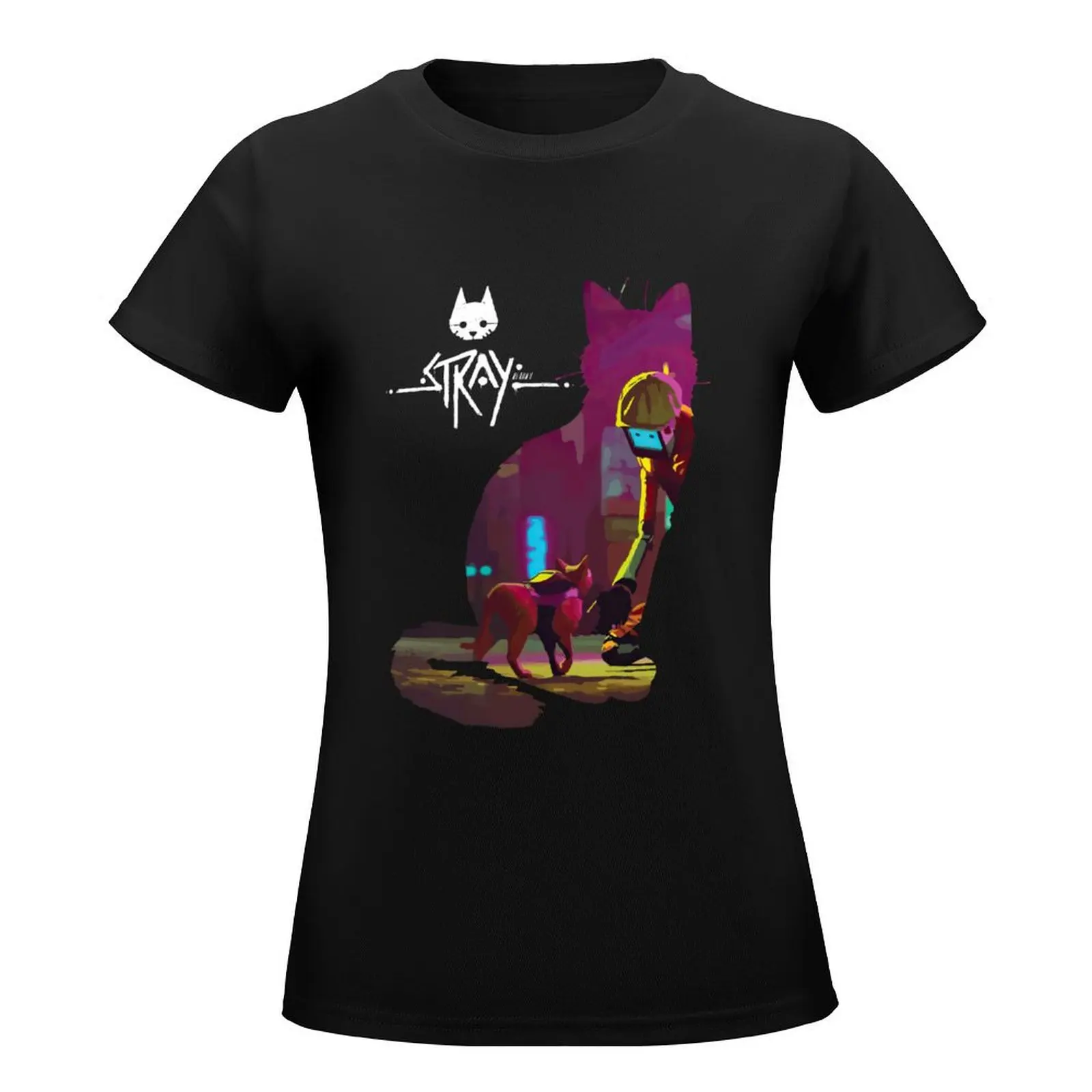 stray game cat city art T-Shirt sports fans anime animal print t-shirt dress for Women sexy