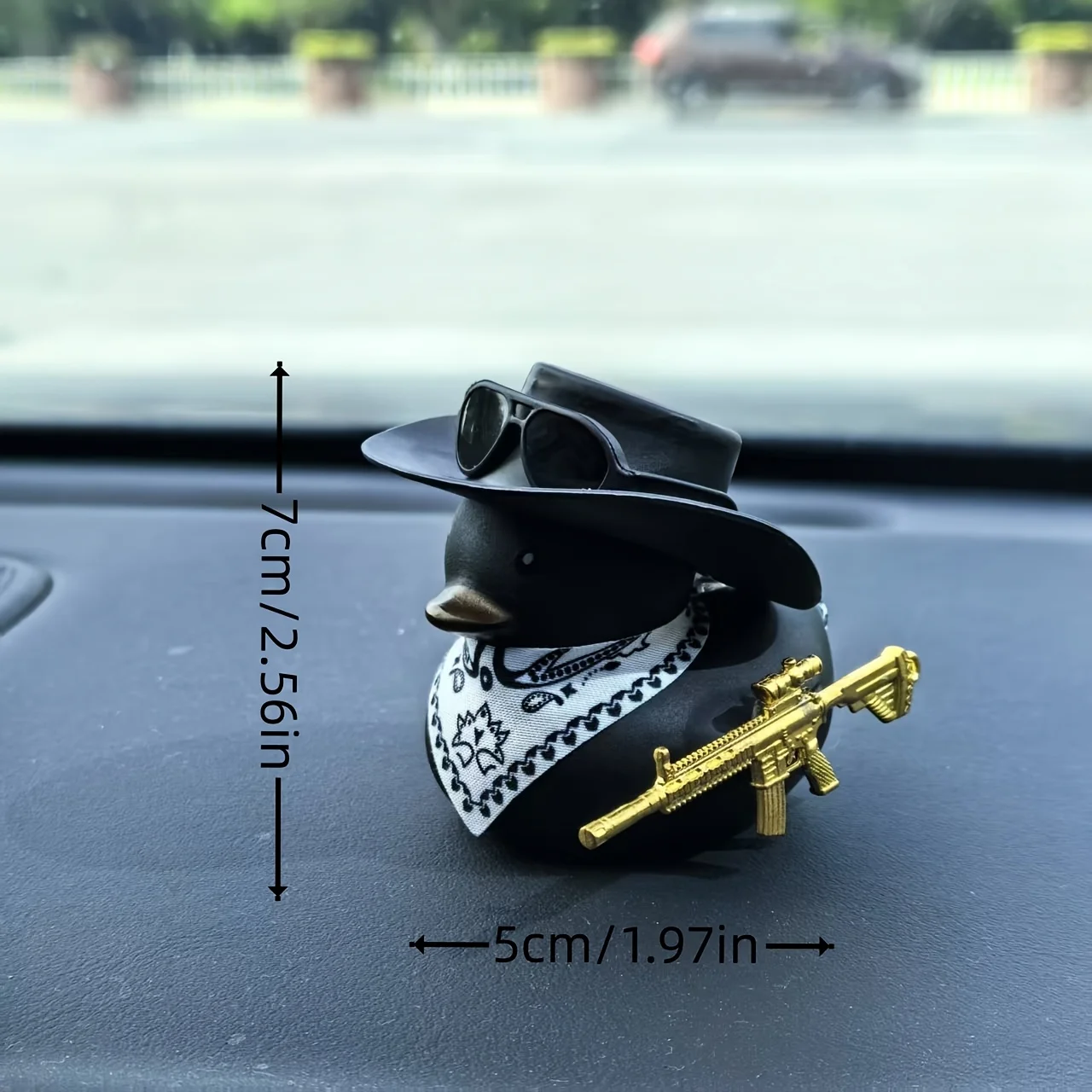 1Set Cowboy Hat Black Duck Car Decoration Car Duck Decoration Accessory