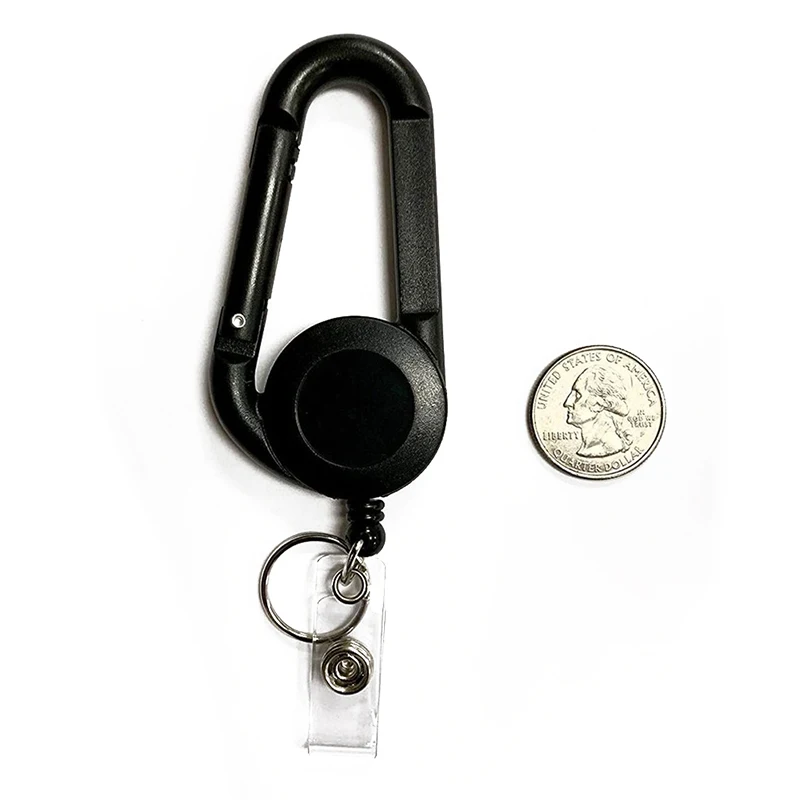 ID Card Key Chain Lanyard Clip Key Ring Retractable Pull Heavy Duty Keyring