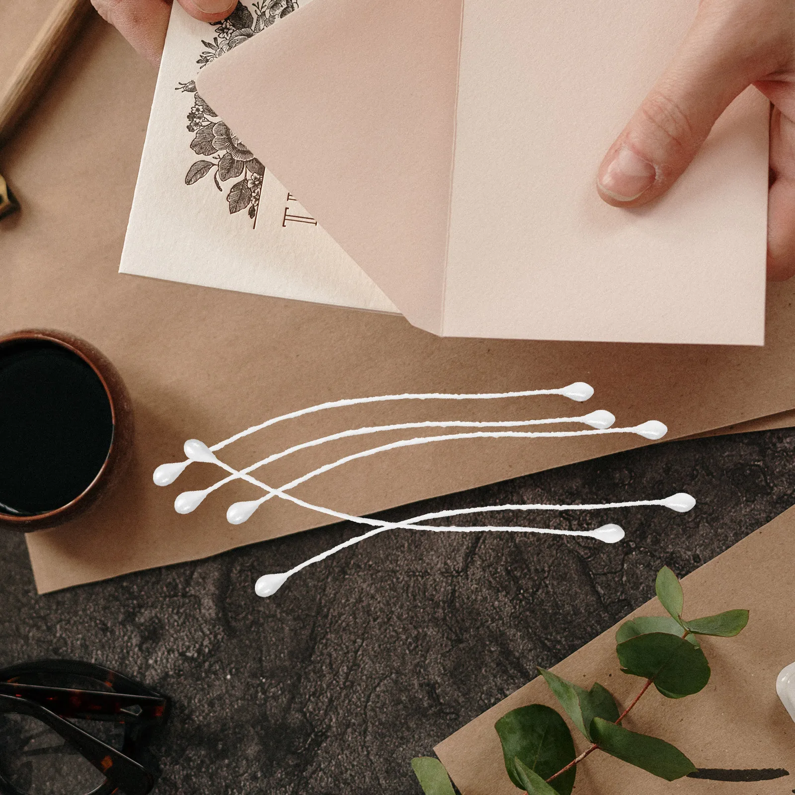 170 قطعة براعم زهرة اللؤلؤ 6 سنتيمتر الأبيض مزدوجة يميل النايلون الجذعية لصنع الزهور كعكة الديكور الزفاف الحرفية الأزهار #4